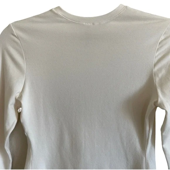 SKIMS Cream Ivory Crewneck Long Sleeve Tshirt Top Small - Picture 10 of 12